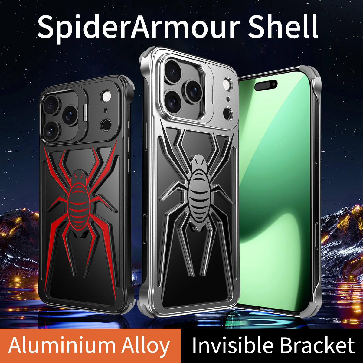 Luxury Spider Armor Metal phon - Phone Stand Aluminum recension och pris
