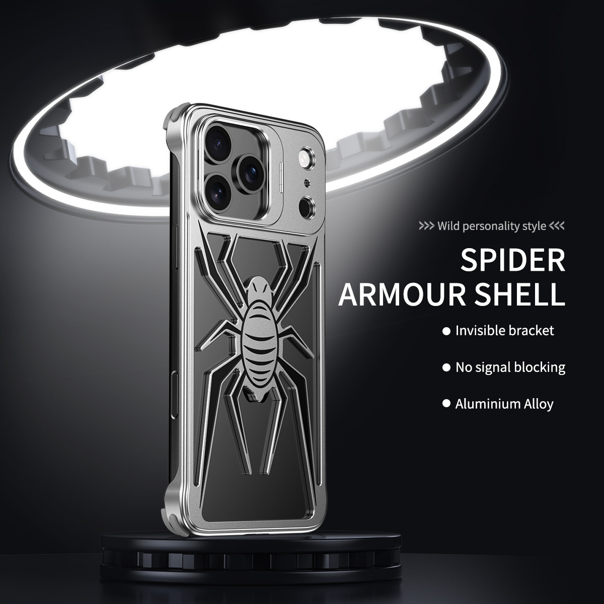 Luxury Spider Armor Metal phon - Phone Stand Aluminum recension och pris
