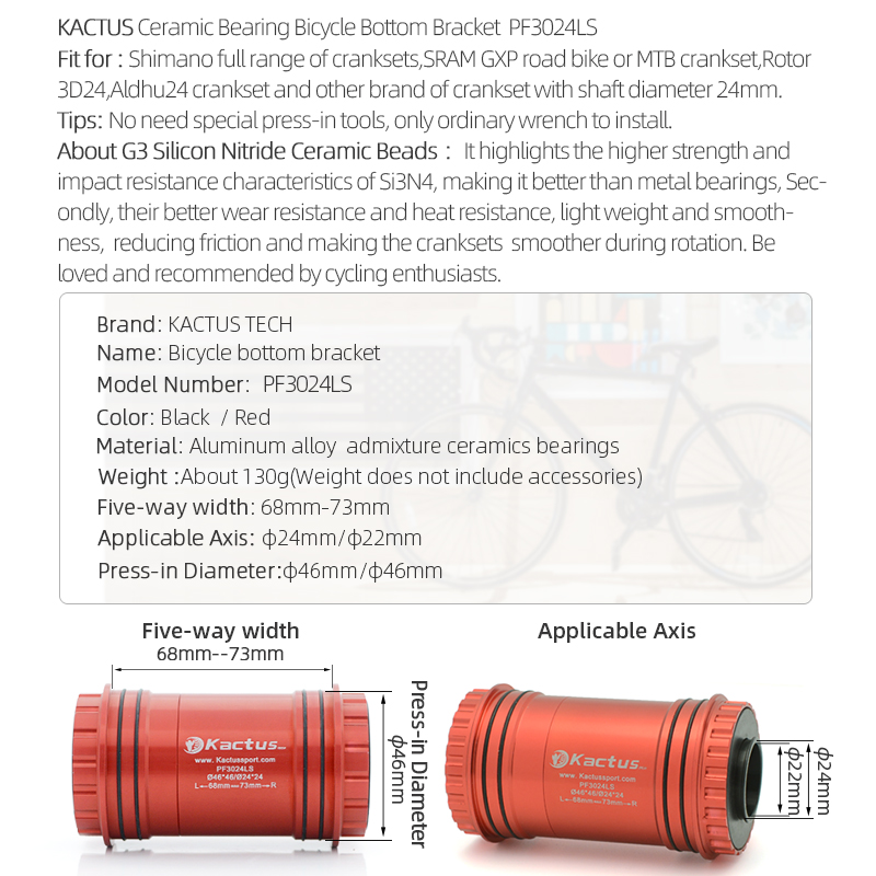 KACTUS Bicycle Bottom Bracket  - Tech Bike Accessories recension och pris